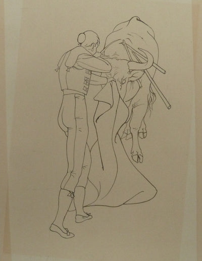 Pierre-Yves TREMOIS : Face à face avec le taureau, Dessin original (photo de détail 3) - Crédit photo : Galerie Art.Paris