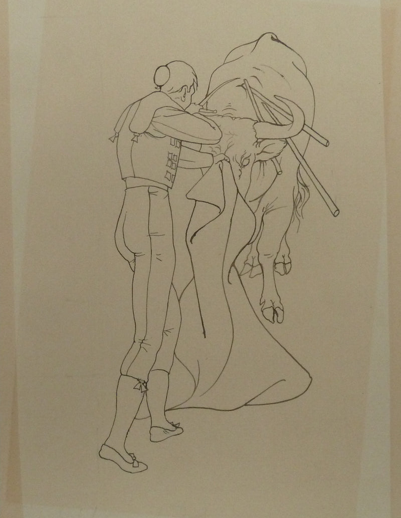 Pierre-Yves TREMOIS : Face à face avec le taureau, Dessin original (photo de détail 3) - Crédit photo : Galerie Art.Paris