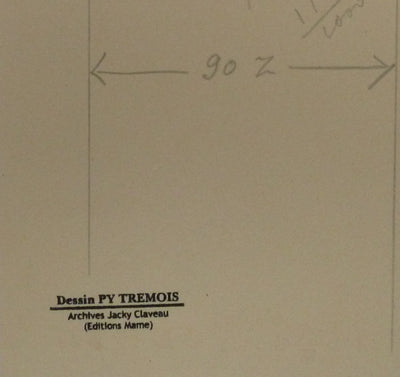 Pierre-Yves TREMOIS : Face à face avec le taureau, Dessin original (photo de détail 2) - Crédit photo : Galerie Art.Paris