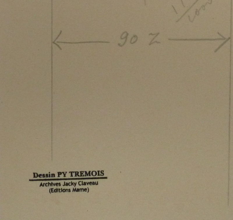 Pierre-Yves TREMOIS : Face à face avec le taureau, Dessin original (photo de détail 2) - Crédit photo : Galerie Art.Paris