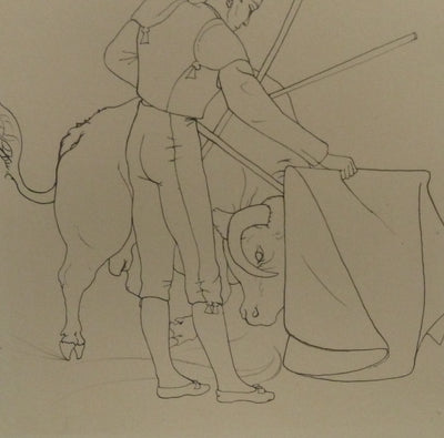Pierre-Yves TREMOIS : Face à face avec le taureau, Dessin original (photo de détail 5) - Crédit photo : Galerie Art.Paris