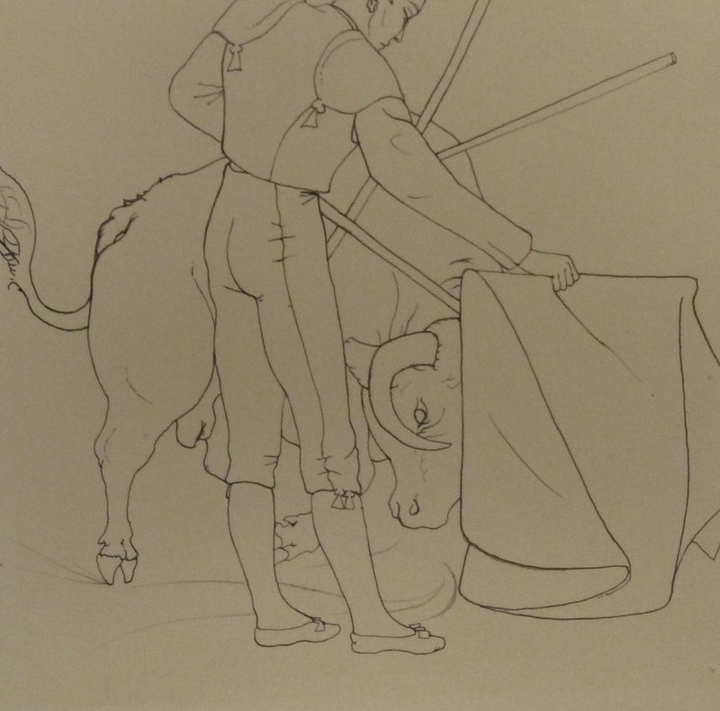 Pierre-Yves TREMOIS : Face à face avec le taureau, Dessin original (photo de détail 5) - Crédit photo : Galerie Art.Paris