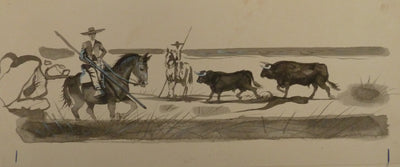 Pierre-Yves TREMOIS : La chasse au bison, Dessin original (photo de détail 3) - Crédit photo : Galerie Art.Paris