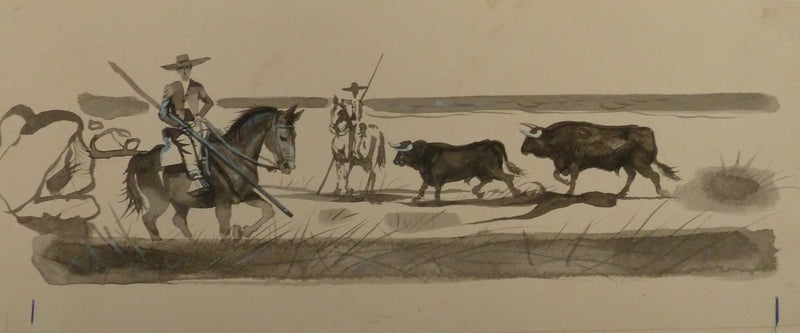 Pierre-Yves TREMOIS : La chasse au bison, Dessin original (photo de détail 3) - Crédit photo : Galerie Art.Paris