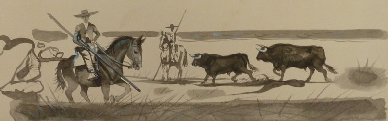 Pierre-Yves TREMOIS : La chasse au bison, Dessin original (photo de détail 4) - Crédit photo : Galerie Art.Paris