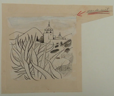 Pierre-Yves TREMOIS : Village en Espagne, Dessin original (vue générale) - Crédit photo : Galerie Art.Paris