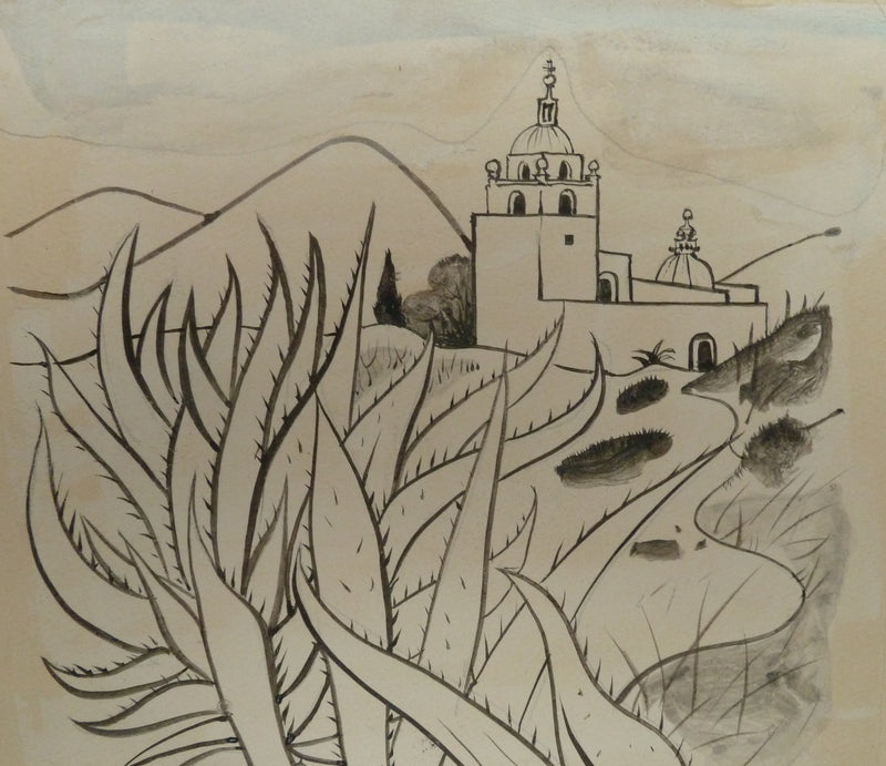 Pierre-Yves TREMOIS : Village en Espagne, Dessin original (photo de détail 4) - Crédit photo : Galerie Art.Paris
