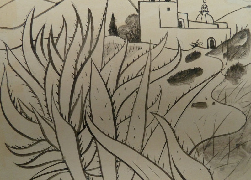 Pierre-Yves TREMOIS : Village en Espagne, Dessin original (photo de détail 5) - Crédit photo : Galerie Art.Paris