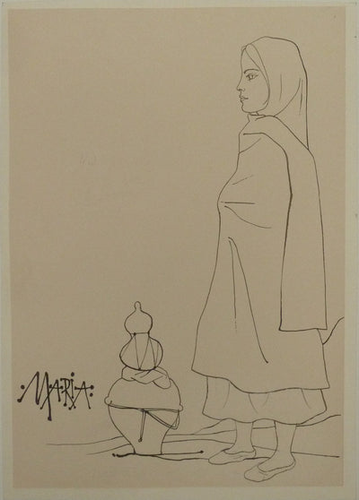 Pierre-Yves TREMOIS : Portrait de Maria, Dessin original (vue générale) - Crédit photo : Galerie Art.Paris