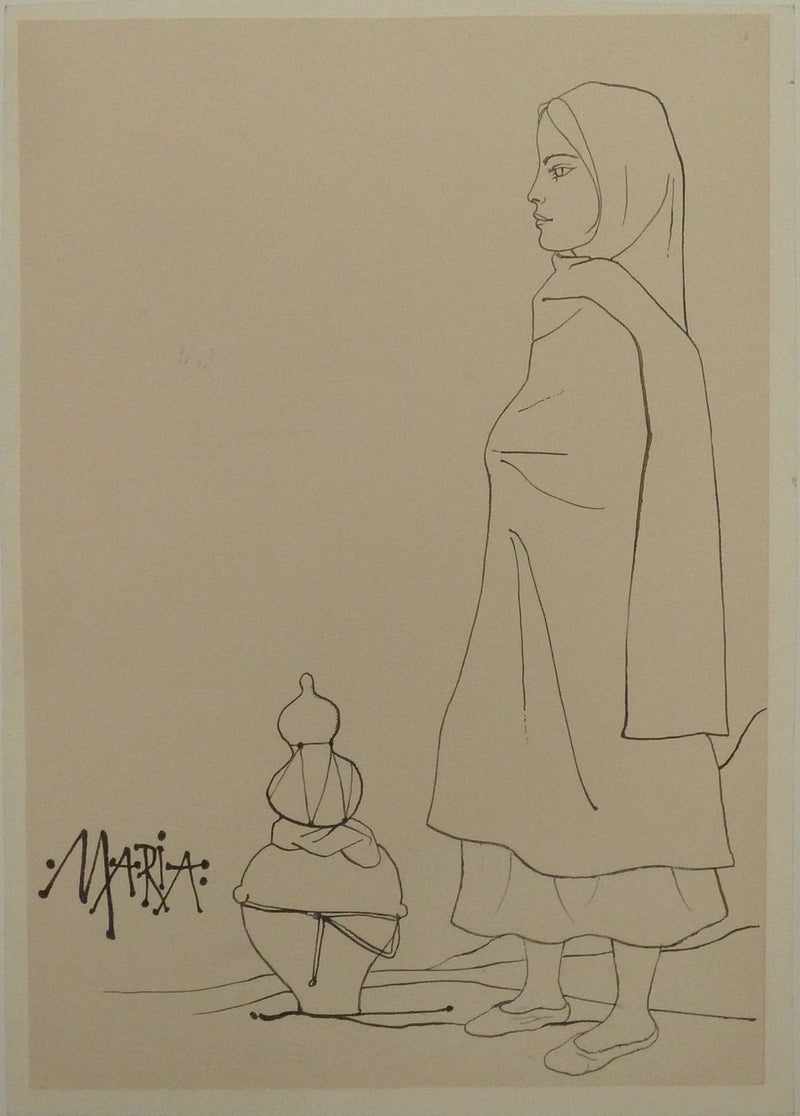 Pierre-Yves TREMOIS : Portrait de Maria, Dessin original (vue générale) - Crédit photo : Galerie Art.Paris