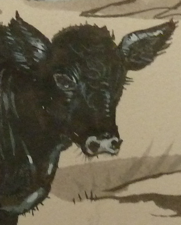 Pierre-Yves TREMOIS : Jeune veau dans le pré, Dessin original (photo de détail 5) - Crédit photo : Galerie Art.Paris