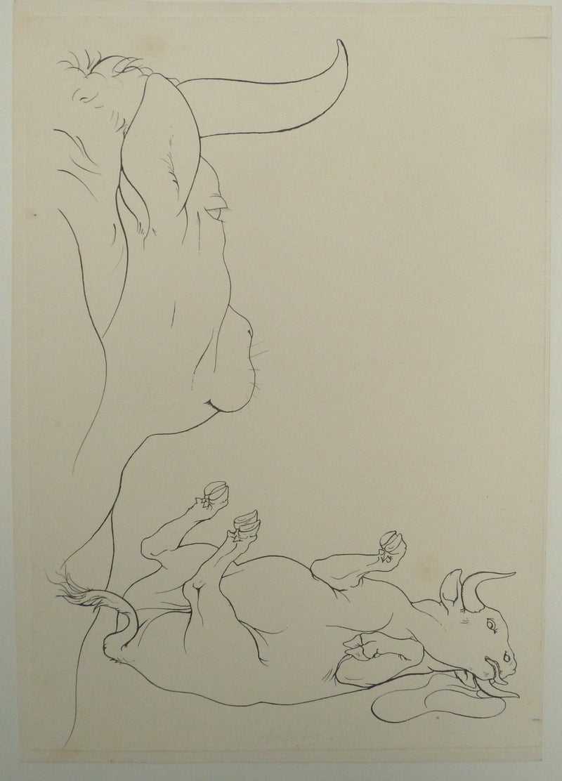 Pierre-Yves TREMOIS : La mise à mort du taureau, Dessin original (vue générale) - Crédit photo : Galerie Art.Paris