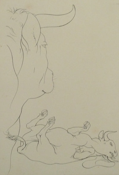 Pierre-Yves TREMOIS : La mise à mort du taureau, Dessin original (photo de détail 3) - Crédit photo : Galerie Art.Paris
