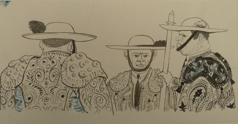 Pierre-Yves TREMOIS : Les toreros avant le combat, Dessin original (photo de détail 2) - Crédit photo : Galerie Art.Paris