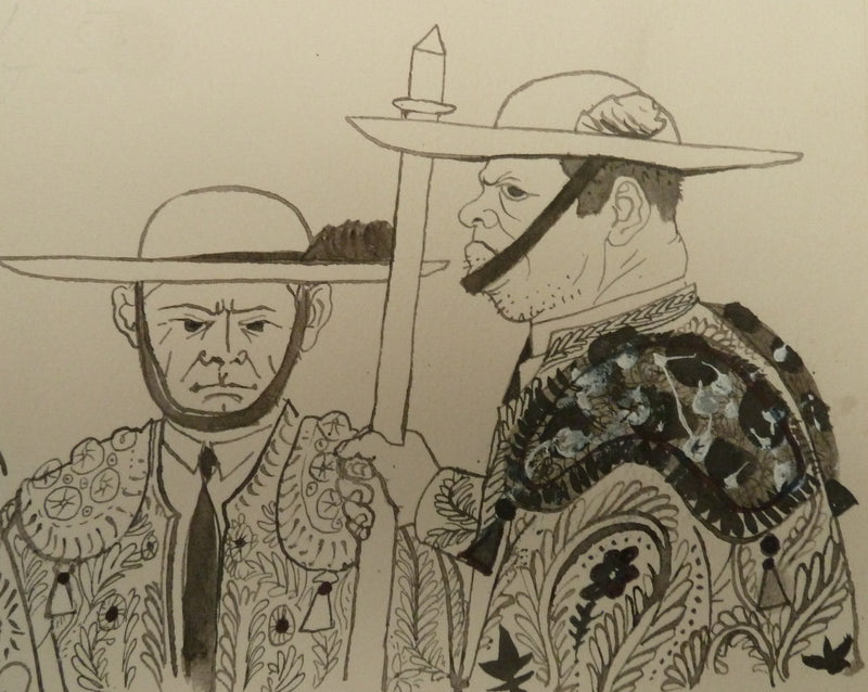Pierre-Yves TREMOIS : Les toreros avant le combat, Dessin original (photo de détail 4) - Crédit photo : Galerie Art.Paris