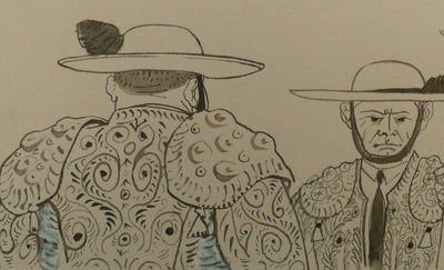 Pierre-Yves TREMOIS : Les toreros avant le combat, Dessin original (photo de détail 5) - Crédit photo : Galerie Art.Paris