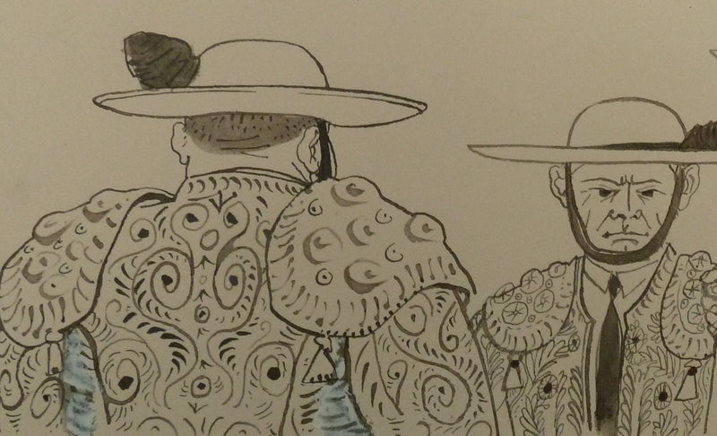 Pierre-Yves TREMOIS : Les toreros avant le combat, Dessin original (photo de détail 5) - Crédit photo : Galerie Art.Paris