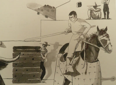 Pierre-Yves TREMOIS : Scène de tauromachie, Dessin original (photo de détail 5) - Crédit photo : Galerie Art.Paris