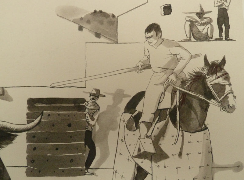 Pierre-Yves TREMOIS : Scène de tauromachie, Dessin original (photo de détail 5) - Crédit photo : Galerie Art.Paris
