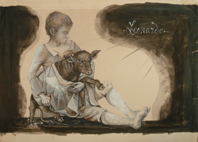 Pierre-Yves TREMOIS : La naissance de l'agneau, Dessin original (photo de détail 2) - Crédit photo : Galerie Art.Paris