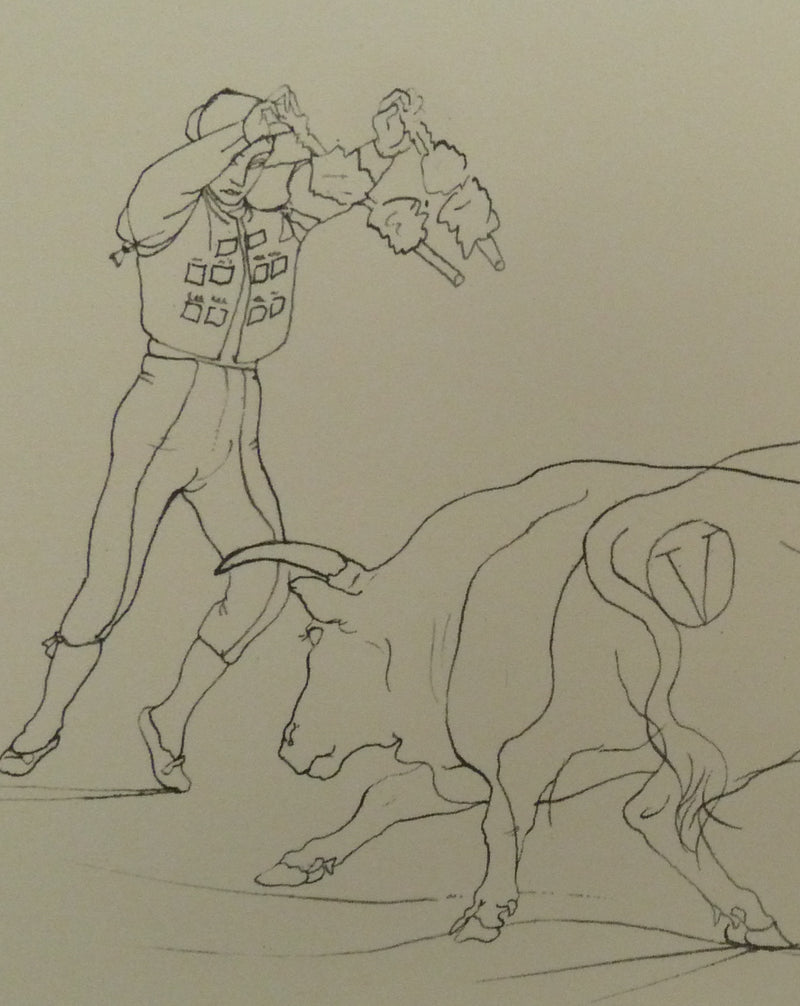 Pierre-Yves TREMOIS : Les picadors au combat, Dessin original (photo de détail 4) - Crédit photo : Galerie Art.Paris