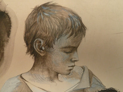 Pierre-Yves TREMOIS : La naissance de l'agneau, Dessin original (photo de détail 4) - Crédit photo : Galerie Art.Paris