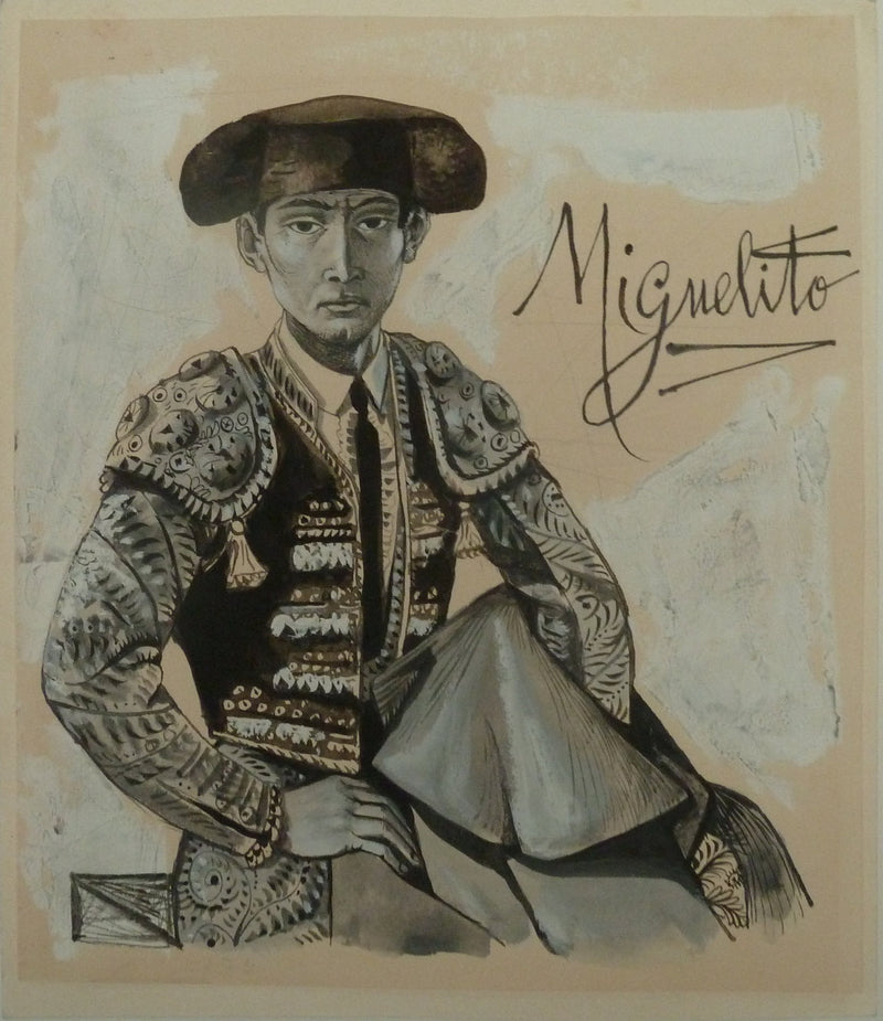 Pierre-Yves TREMOIS : Portrait de Miguelito, Dessin original (vue générale) - Crédit photo : Galerie Art.Paris