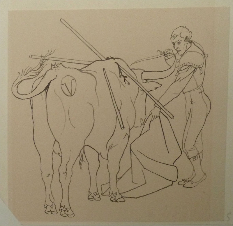Pierre-Yves TREMOIS : Le toréro, Dessin original (vue générale) - Crédit photo : Galerie Art.Paris
