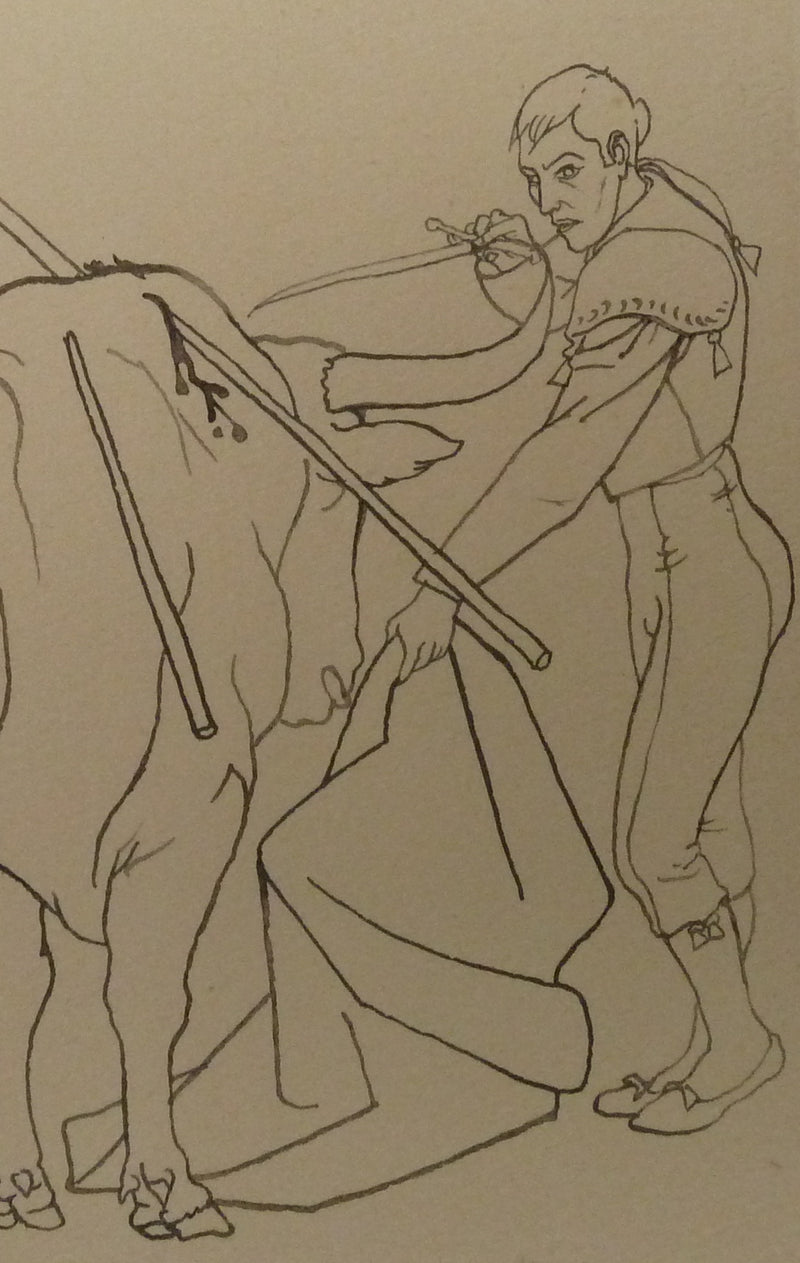 Pierre-Yves TREMOIS : Le toréro, Dessin original (photo de détail 4) - Crédit photo : Galerie Art.Paris