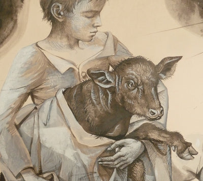 Pierre-Yves TREMOIS : La naissance de l'agneau, Dessin original (photo de détail 5) - Crédit photo : Galerie Art.Paris