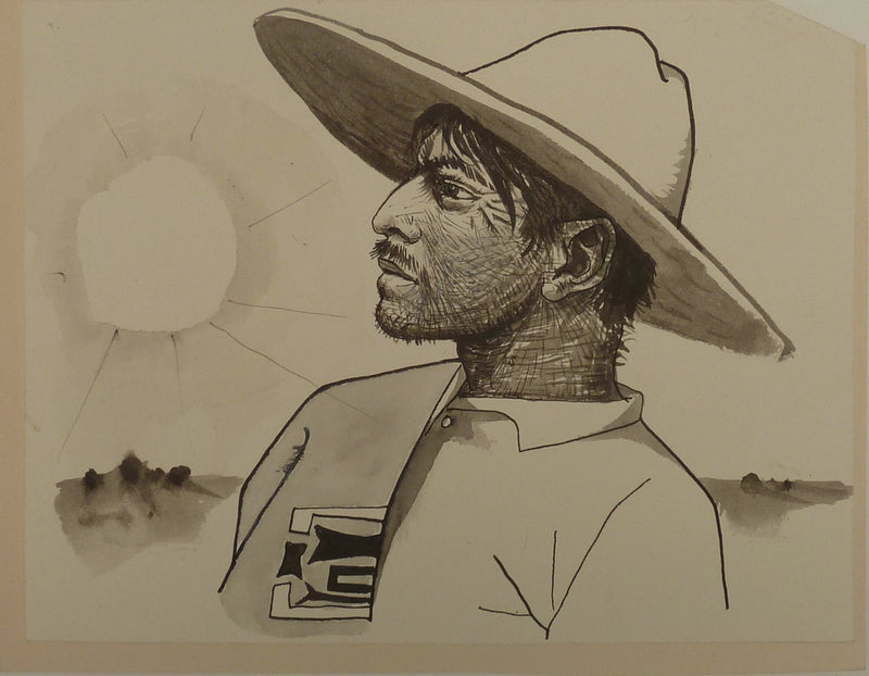 Pierre-Yves TREMOIS : Homme de profil, Dessin original (vue générale) - Crédit photo : Galerie Art.Paris