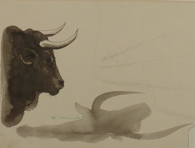 Pierre-Yves TREMOIS : L'ombre du taureau, Dessin original (photo de détail 3) - Crédit photo : Galerie Art.Paris