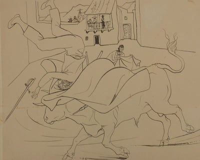 Pierre-Yves TREMOIS : Le toréador vaincu, Dessin original (photo de détail 3) - Crédit photo : Galerie Art.Paris