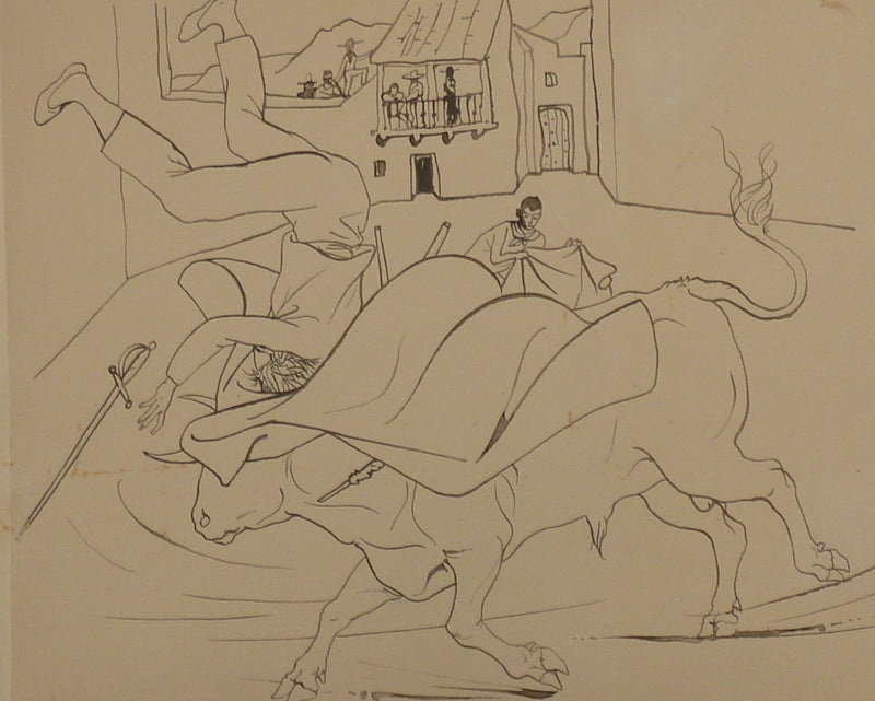Pierre-Yves TREMOIS : Le toréador vaincu, Dessin original (photo de détail 3) - Crédit photo : Galerie Art.Paris