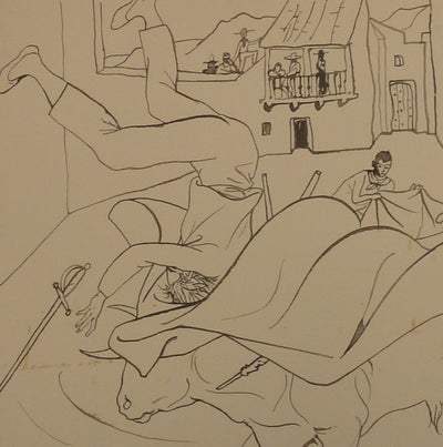 Pierre-Yves TREMOIS : Le toréador vaincu, Dessin original (photo de détail 4) - Crédit photo : Galerie Art.Paris