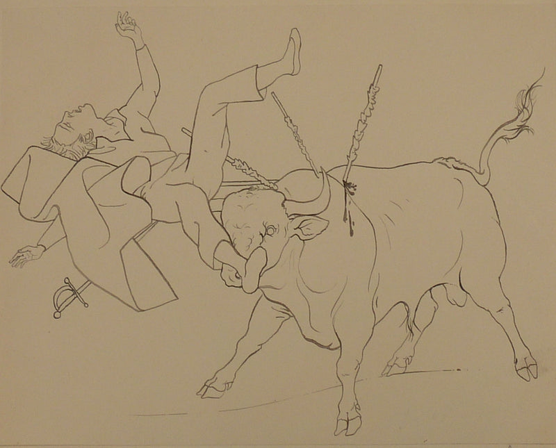 Pierre-Yves TREMOIS : Le taureau enragé, Dessin original (photo de détail 3) - Crédit photo : Galerie Art.Paris