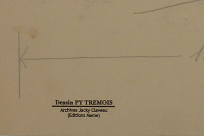 Pierre-Yves TREMOIS : Manuel face aux taureaux, Dessin original (photo de détail 2) - Crédit photo : Galerie Art.Paris