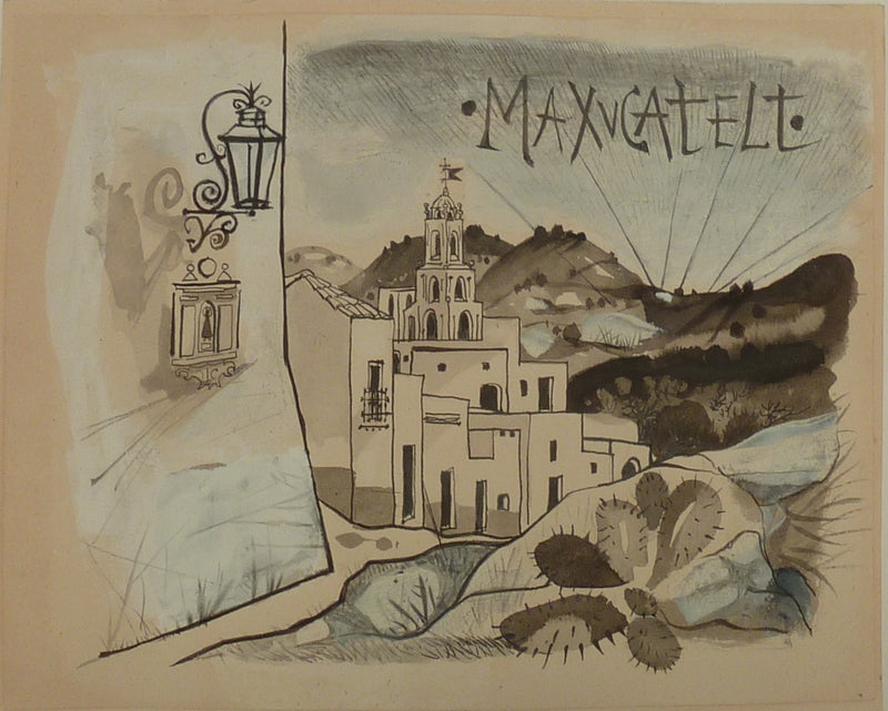 Pierre-Yves TREMOIS : Petit village espagnol, Dessin original (vue générale) - Crédit photo : Galerie Art.Paris