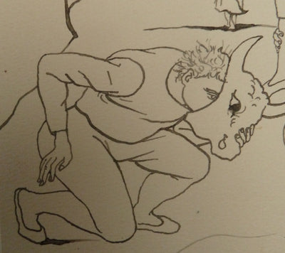 Pierre-Yves TREMOIS : Enfants jouant à la corrida, Dessin original (photo de détail 4) - Crédit photo : Galerie Art.Paris