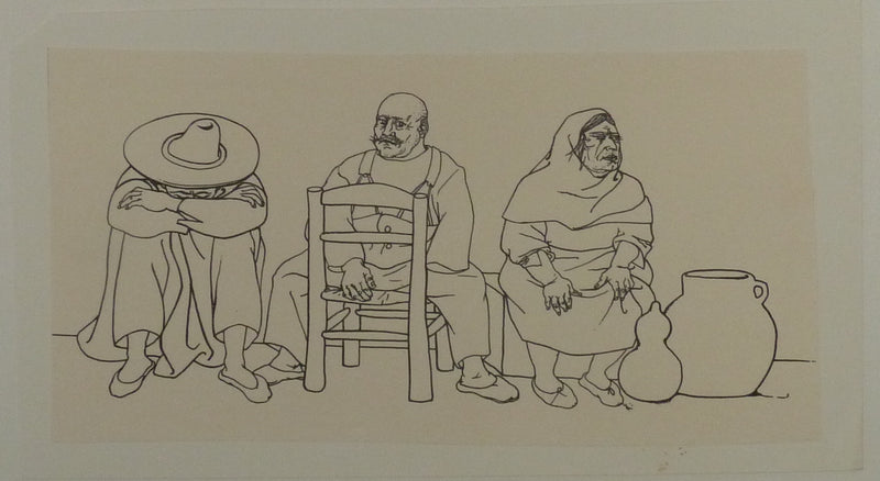 Pierre-Yves TREMOIS : Scène de rue, Dessin original (vue générale) - Crédit photo : Galerie Art.Paris
