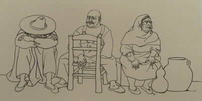 Pierre-Yves TREMOIS : Scène de rue, Dessin original (photo de détail 3) - Crédit photo : Galerie Art.Paris