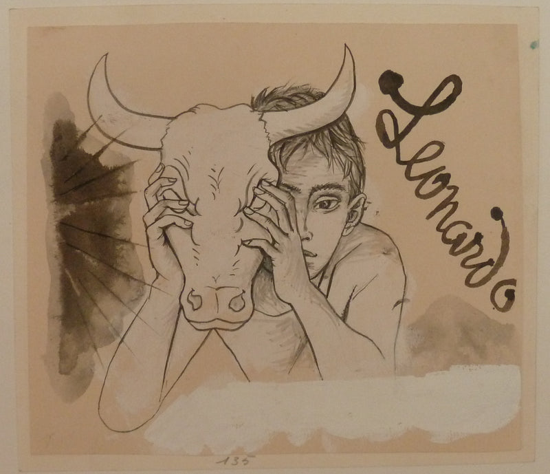 Pierre-Yves TREMOIS : Jeune garçon au masque, Dessin original (vue générale) - Crédit photo : Galerie Art.Paris