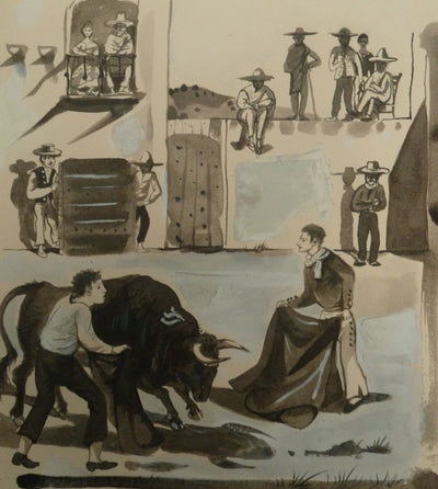 Pierre-Yves TREMOIS : Spectacle de corrida, Dessin original (photo de détail 3) - Crédit photo : Galerie Art.Paris