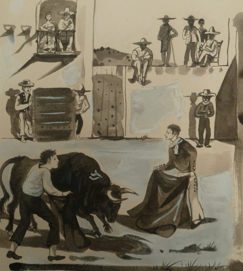 Pierre-Yves TREMOIS : Spectacle de corrida, Dessin original (photo de détail 3) - Crédit photo : Galerie Art.Paris
