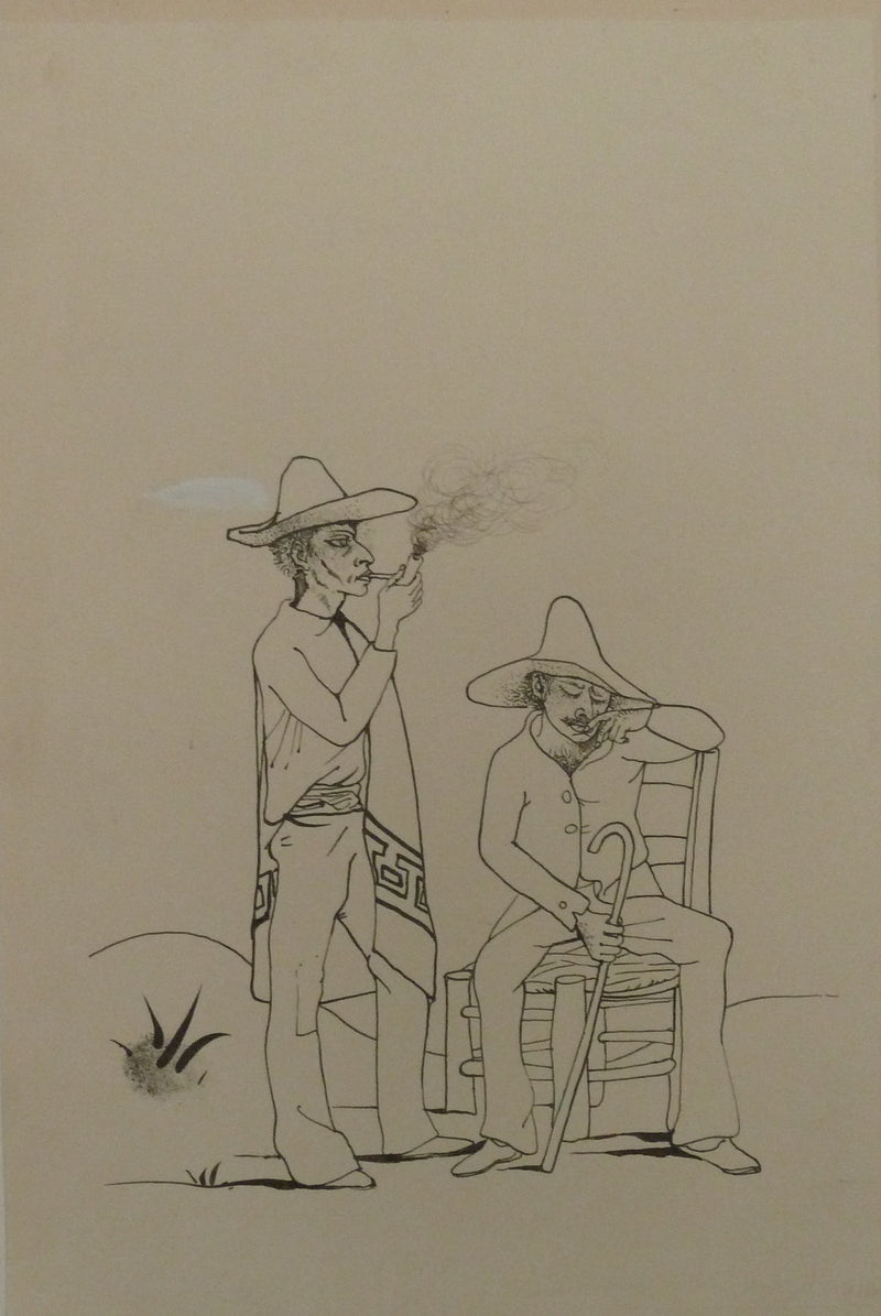 Pierre-Yves TREMOIS : Le fumeur de pipe, Dessin original (photo de détail 3) - Crédit photo : Galerie Art.Paris