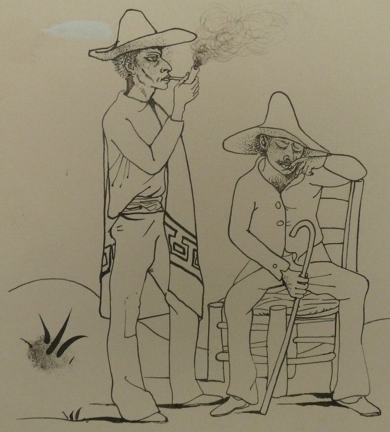 Pierre-Yves TREMOIS : Le fumeur de pipe, Dessin original (photo de détail 4) - Crédit photo : Galerie Art.Paris