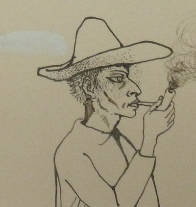 Pierre-Yves TREMOIS : Le fumeur de pipe, Dessin original (photo de détail 5) - Crédit photo : Galerie Art.Paris