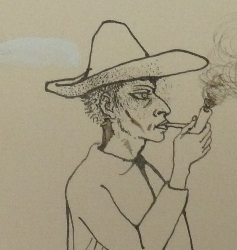 Pierre-Yves TREMOIS : Le fumeur de pipe, Dessin original (photo de détail 5) - Crédit photo : Galerie Art.Paris