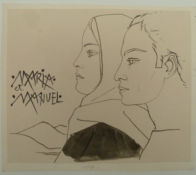Pierre-Yves TREMOIS : Maria et Manuel, Dessin original (vue générale) - Crédit photo : Galerie Art.Paris