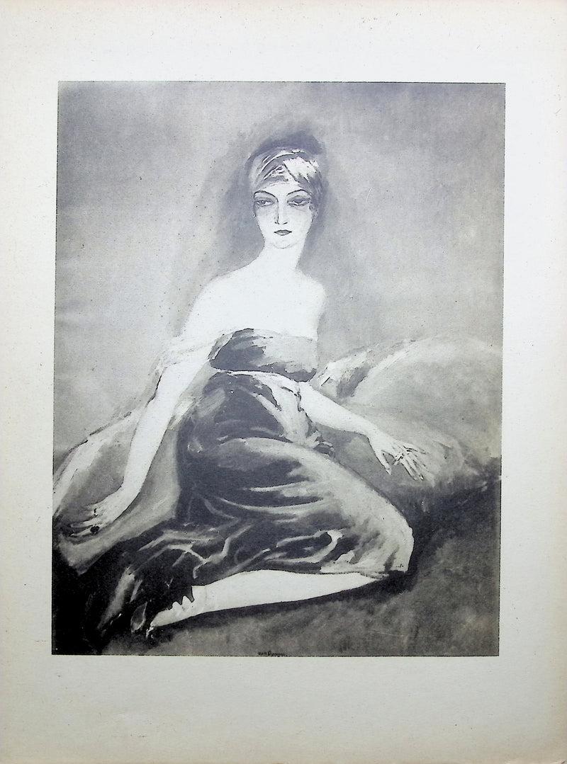 Kees VAN DONGEN : Jeune femme rêveuse en pose, Gravure originale (vue générale) - Crédit photo : Galerie Art.Paris